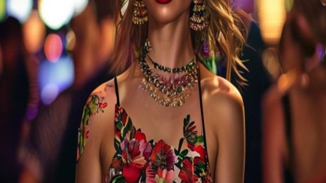 Taylor Swift Stuns in Floral Dress at Travis Kelce's Event